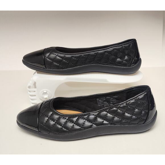 Time and Tru Cap Toe Quilted Ballet Flats Black Size 7.5 - Picture 1 of 10